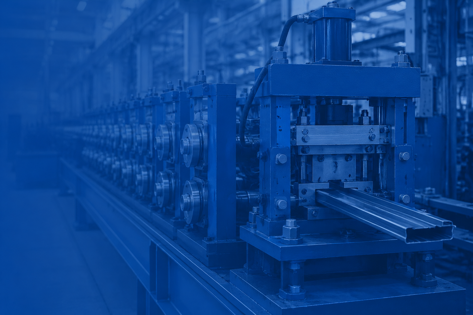 Roll forming production floor